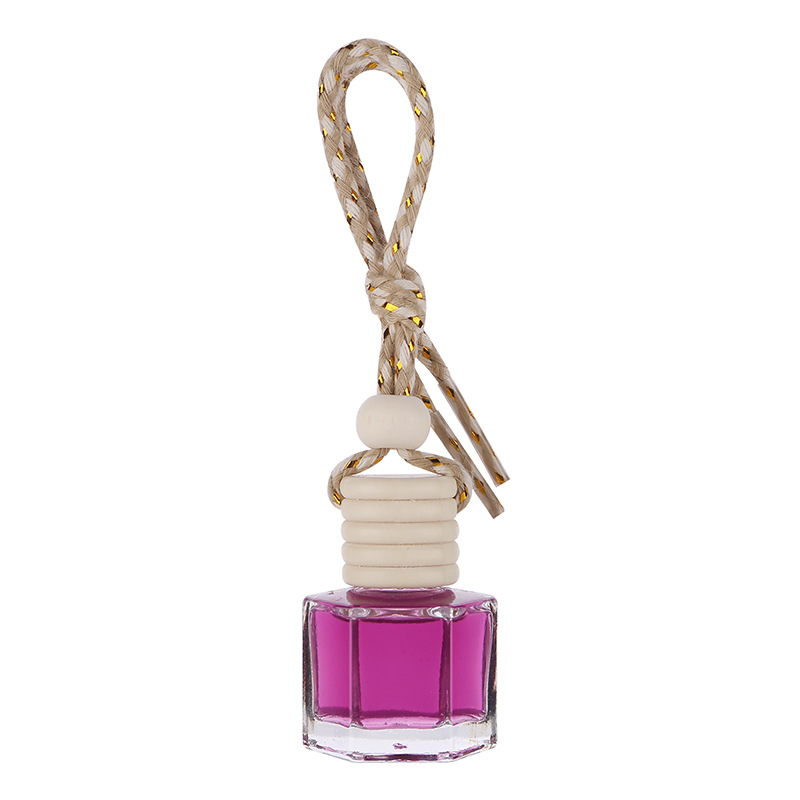 Round wood hexagonal Hanging Car Air Freshener