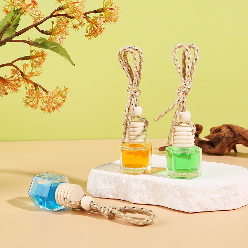 Round wood hexagonal Hanging Car Air Freshener