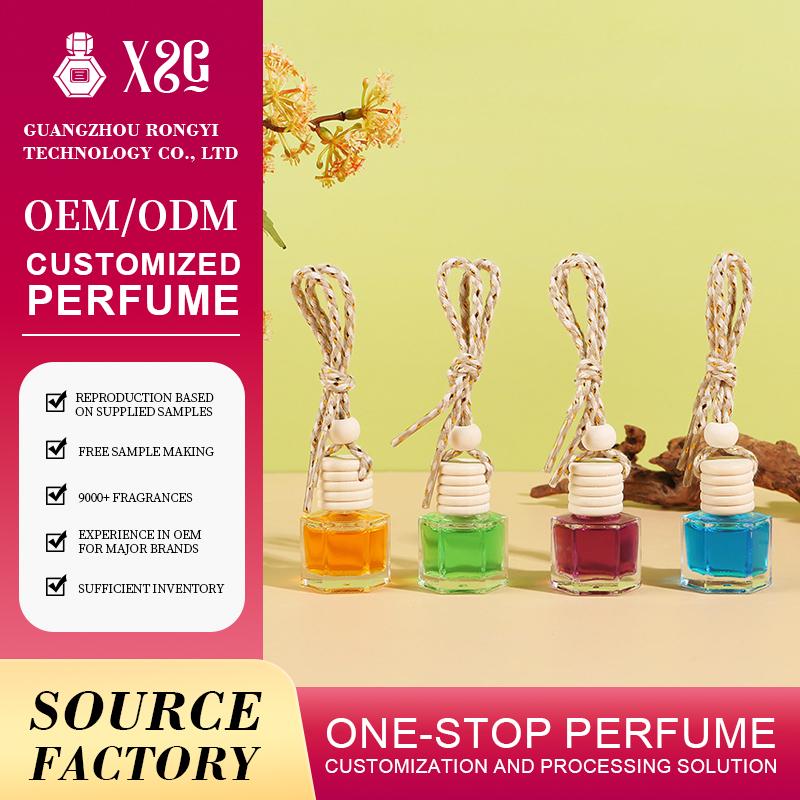 Round wood hexagonal Hanging Car Air Freshener