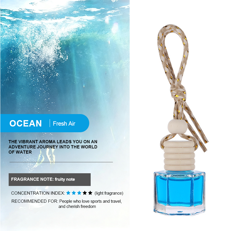 Car aroma pendant - round wood hexagonal style - 8