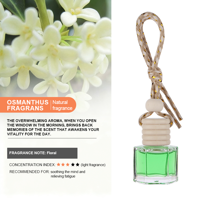 Car aroma pendant - round wood hexagonal style - 9