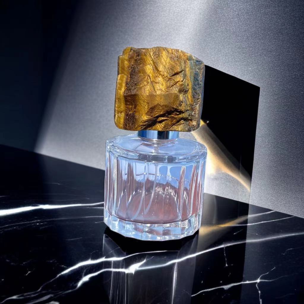 Raw Crystal Stone Cap & Gemstone Aromatherapy Perfume Bottle - 14
