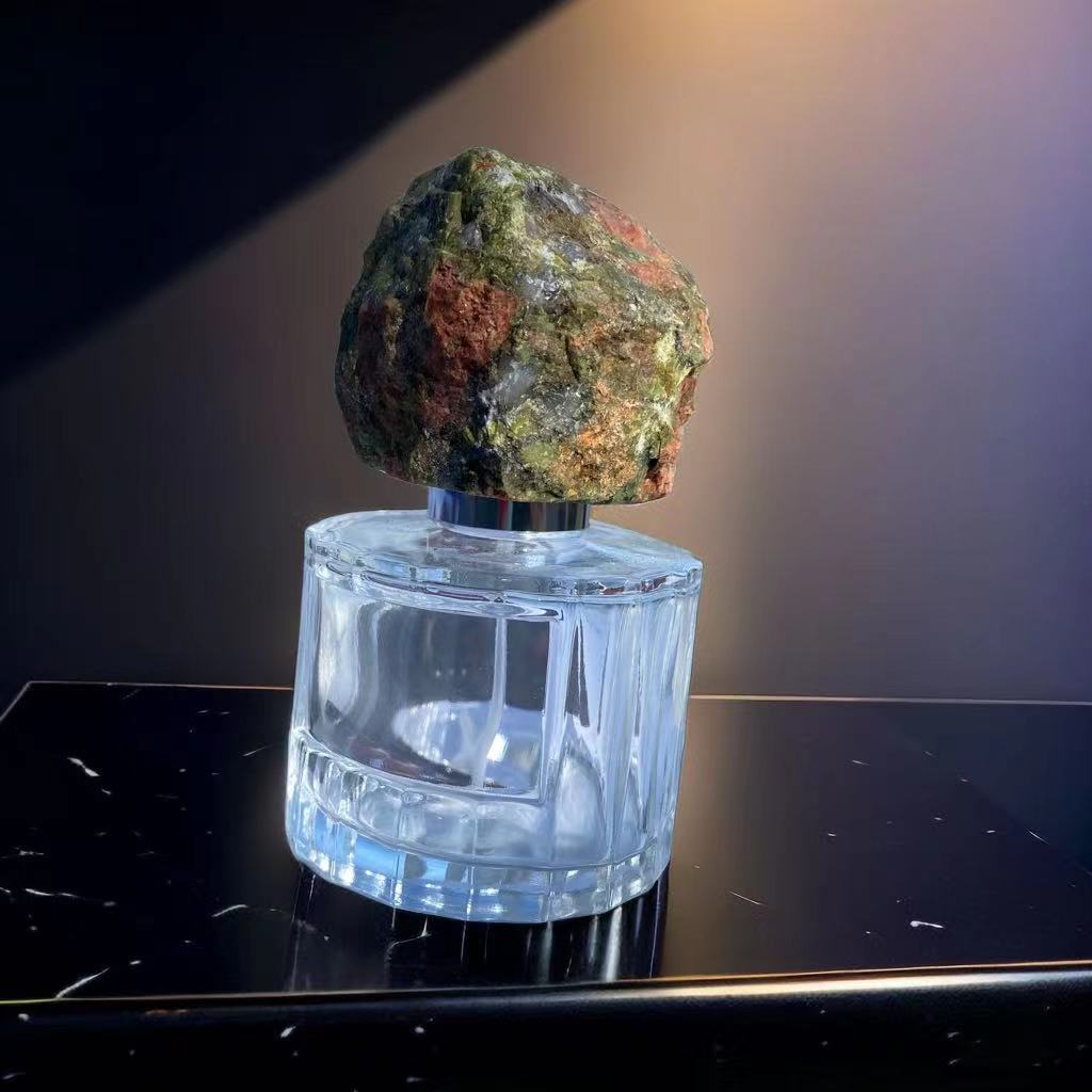 Raw Crystal Stone Cap & Gemstone Aromatherapy Perfume Bottle - 15