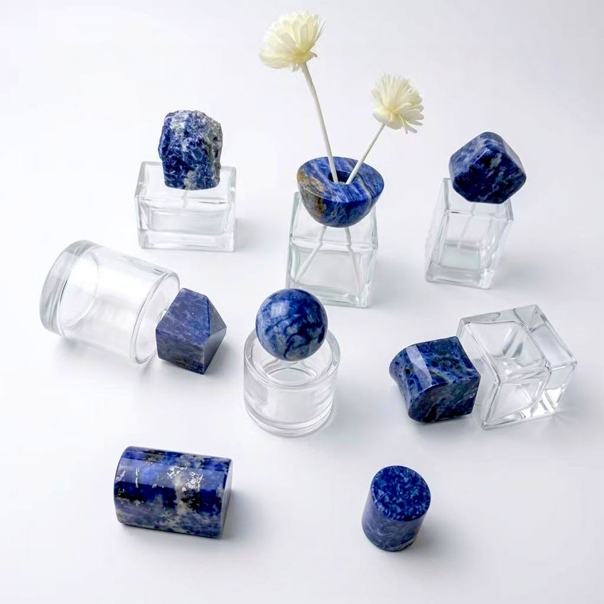 Raw Crystal Stone Cap & Gemstone Aromatherapy Perfume Bottle - 26
