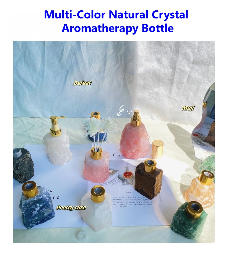 Raw crystal aromatherapy diffuser stone, scented gift crystal stone. - 12