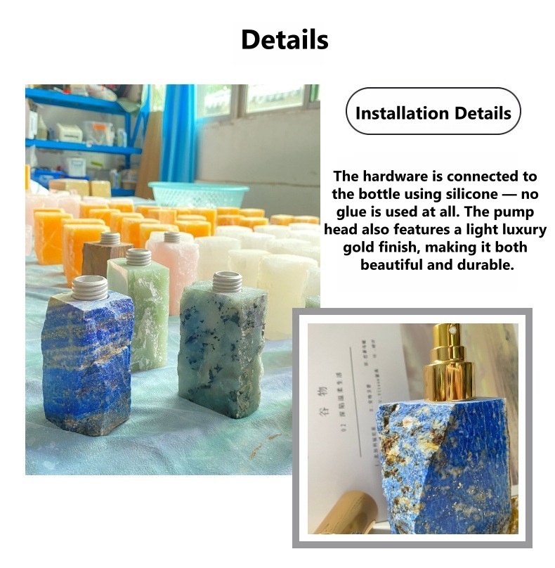 Natural pink crystal jade spray bottle - 12