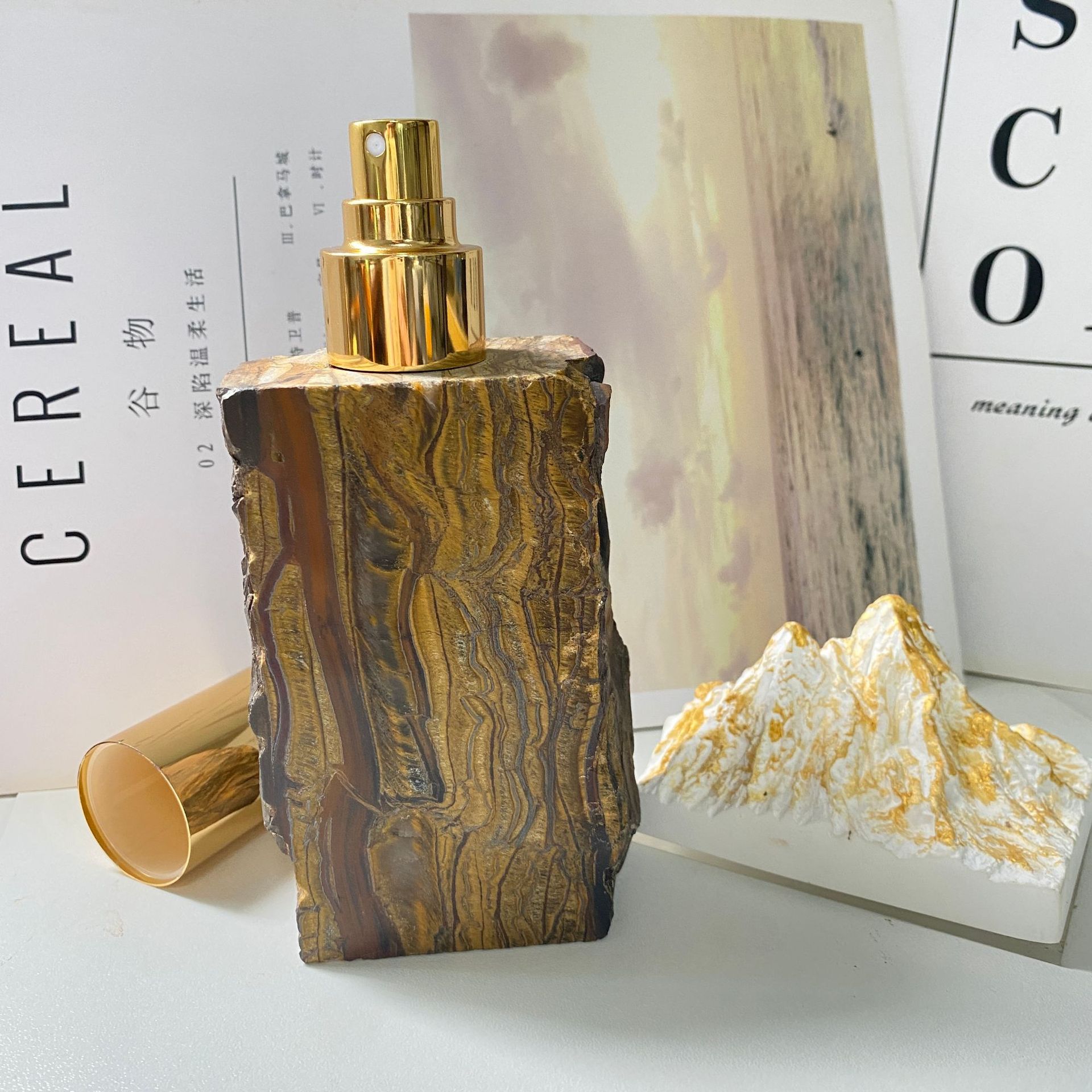 Natural pink crystal jade spray bottle - 5