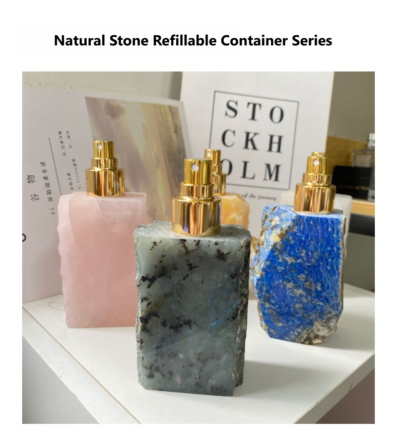 Natural pink crystal jade spray bottle