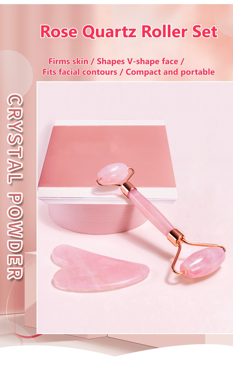 Double-headed handheld crystal and jade massage roller - 4