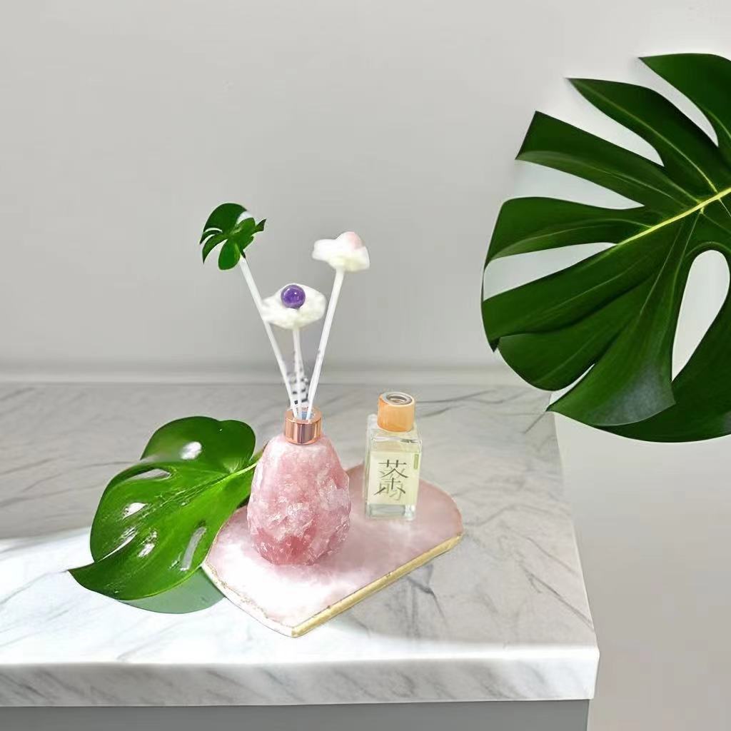 Raw crystal aromatherapy diffuser stone, scented gift crystal stone. - 2