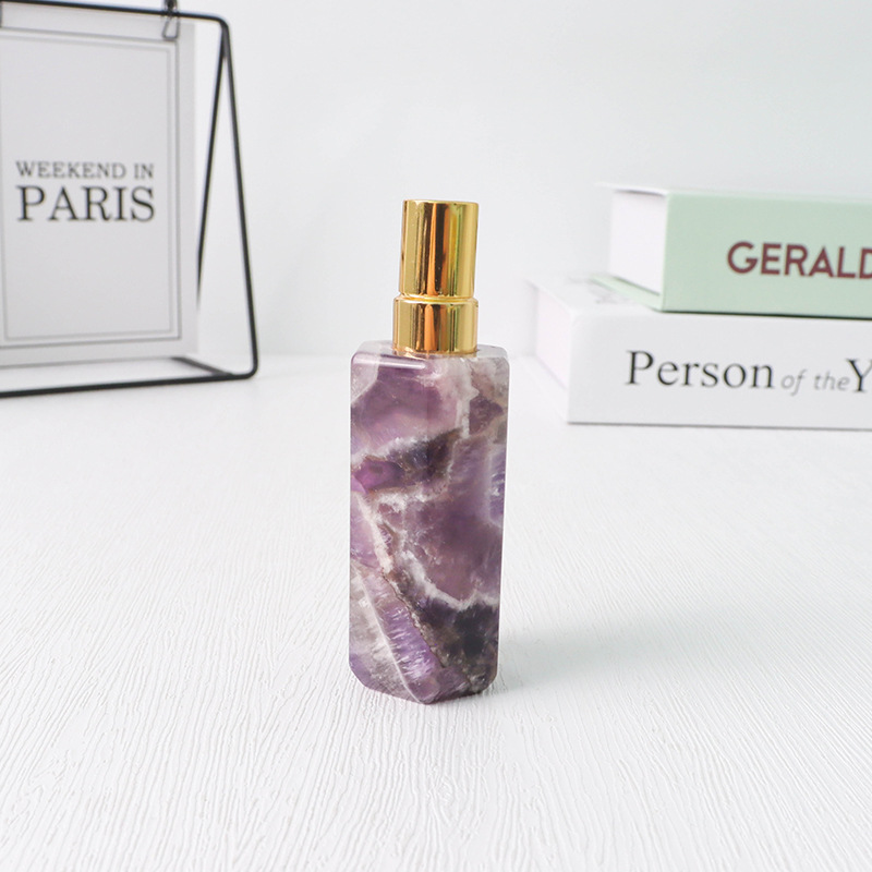 10ml Natural Stone Pink Crystal Jade Agate Refillable Perfume Bottle - 11