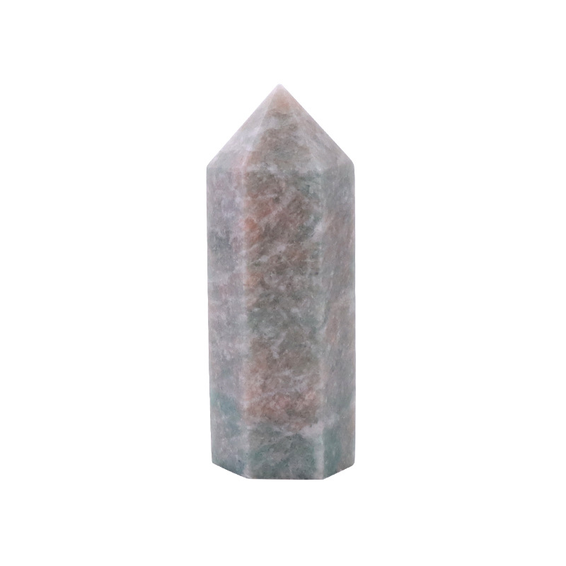 Natural rose quartz hexagonal prism - 10