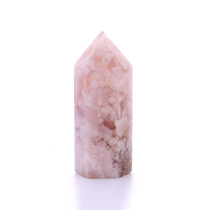 Natural rose quartz hexagonal prism - 24
