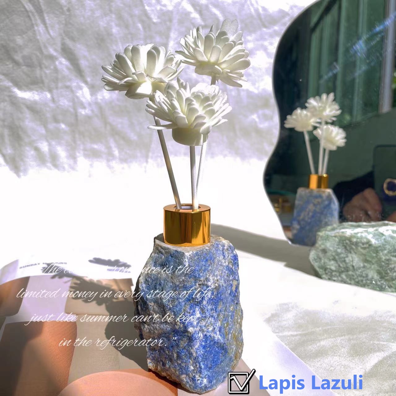 Raw crystal aromatherapy diffuser stone, scented gift crystal stone. - 10