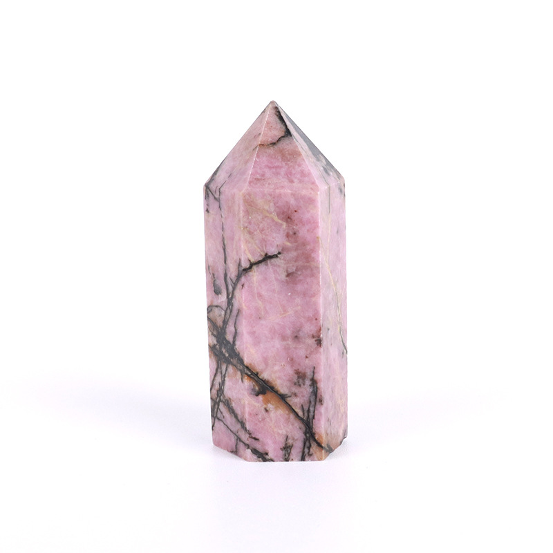 Natural rose quartz hexagonal prism - 12