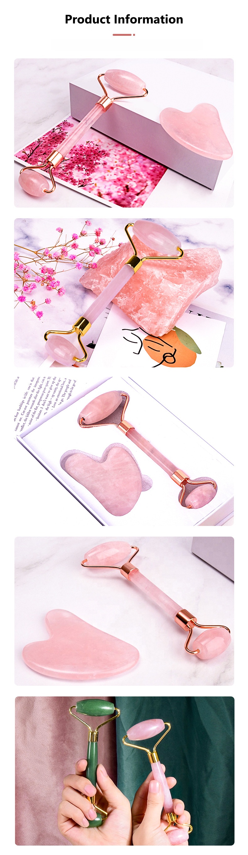 Double-headed handheld crystal and jade massage roller - 6