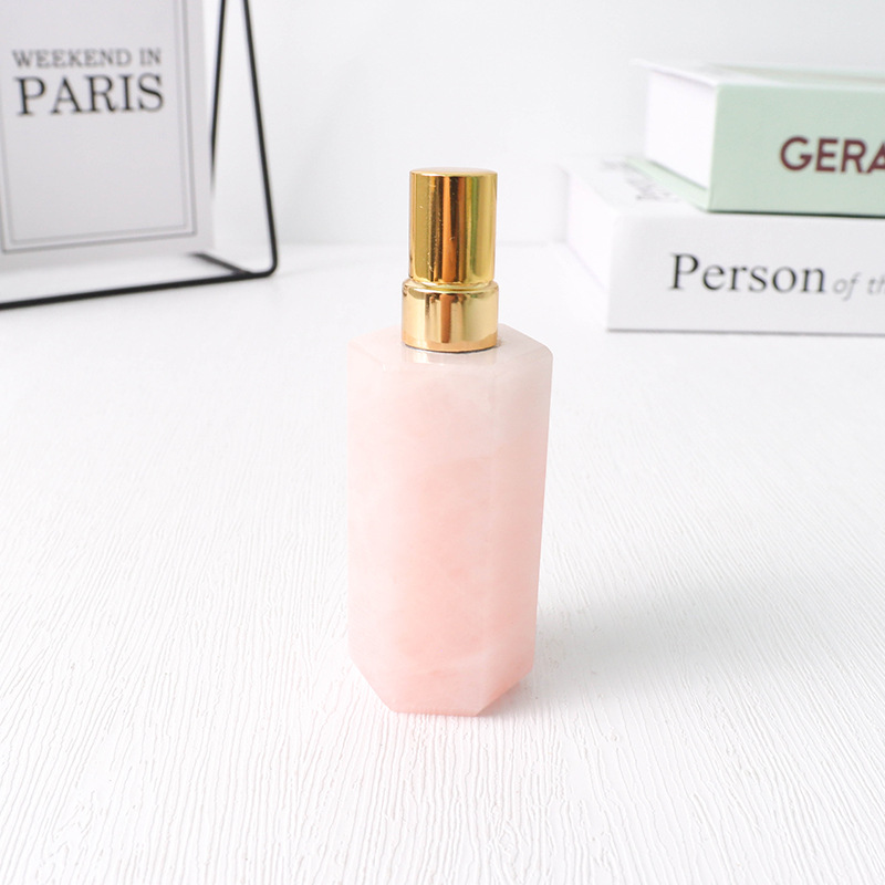 10ml Natural Stone Pink Crystal Jade Agate Refillable Perfume Bottle - 5