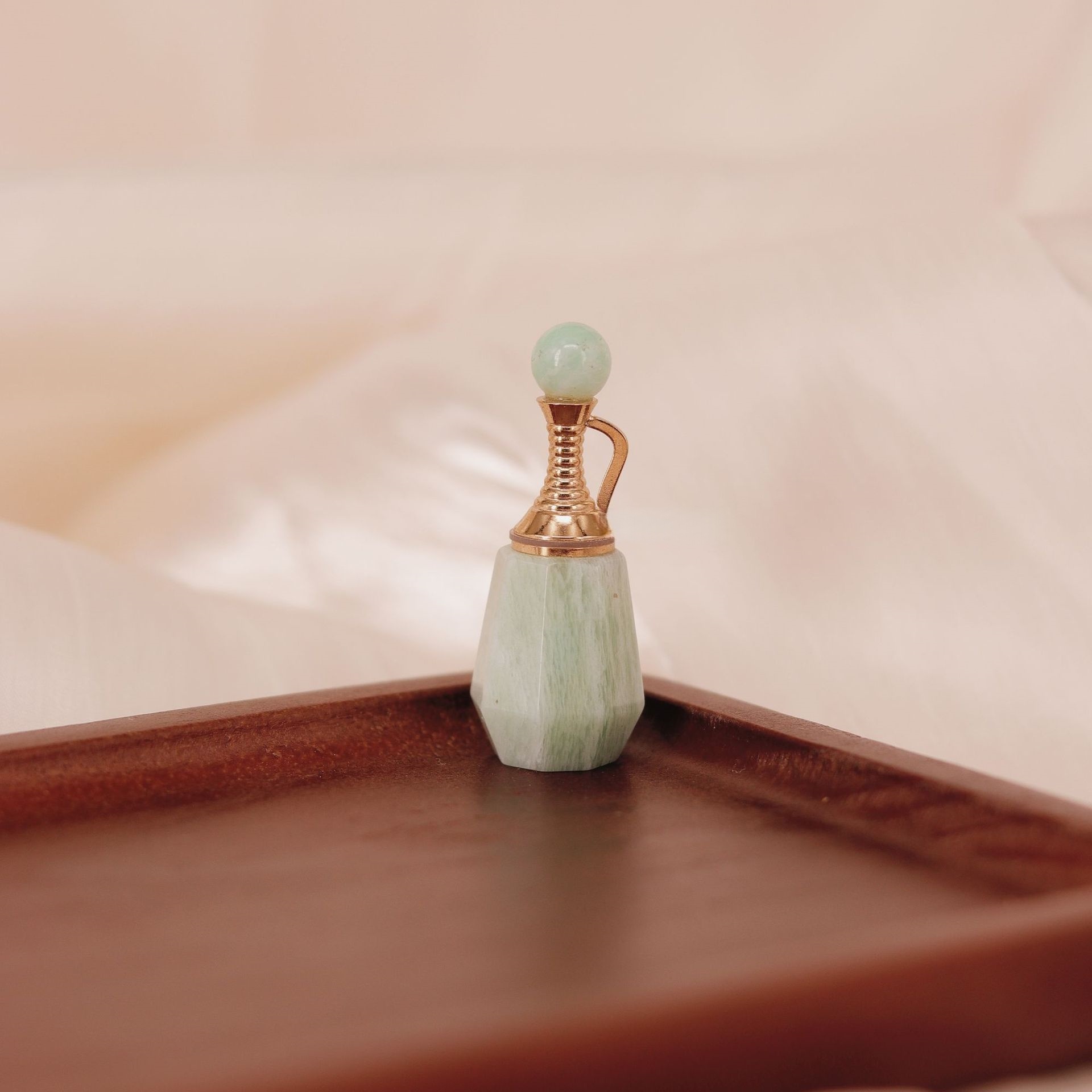 Teapot Crystal & Natural Stone Oil Perfume Pendant - 11