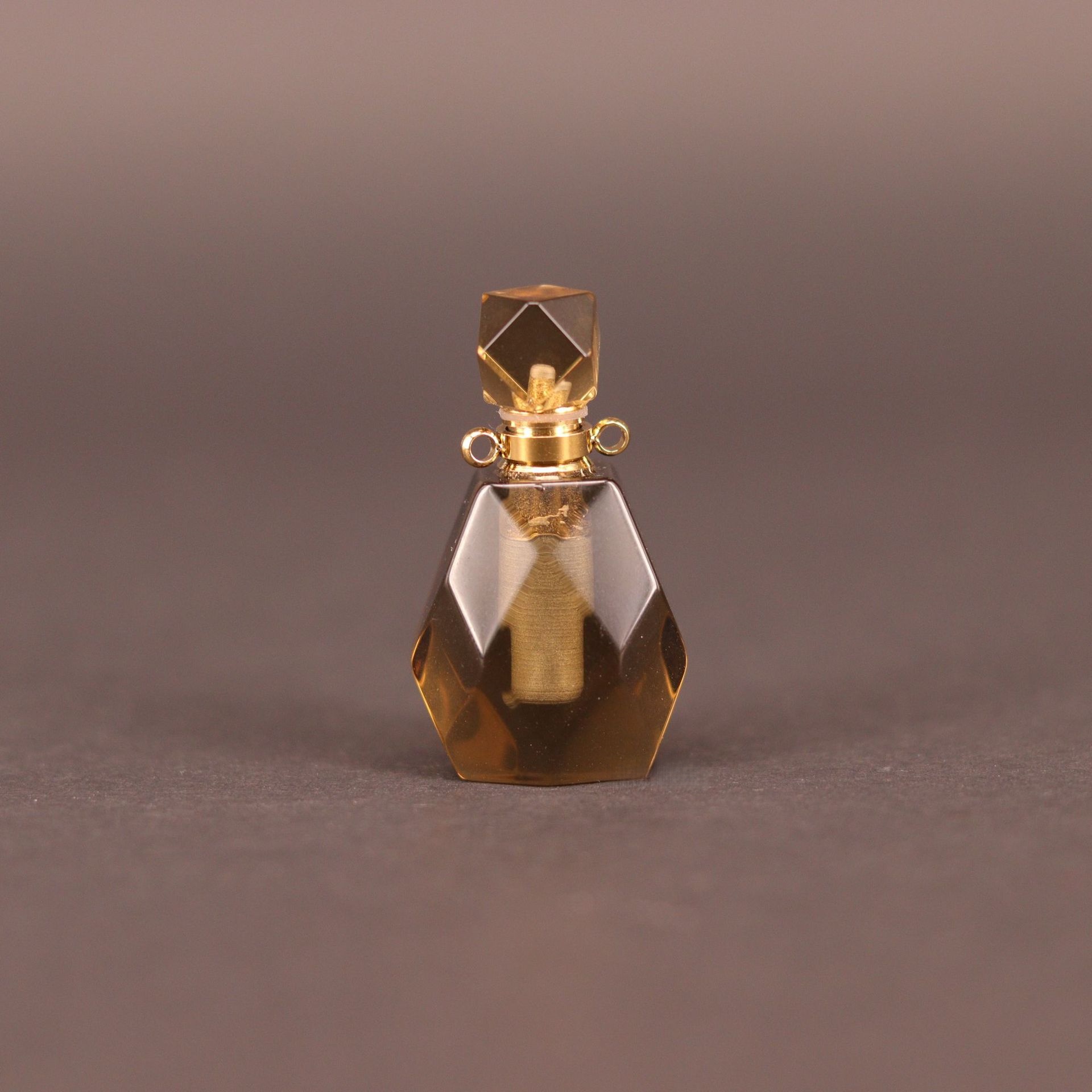 Gemstone  Crystal Rhombus Perfume Bottle Pendant - 11