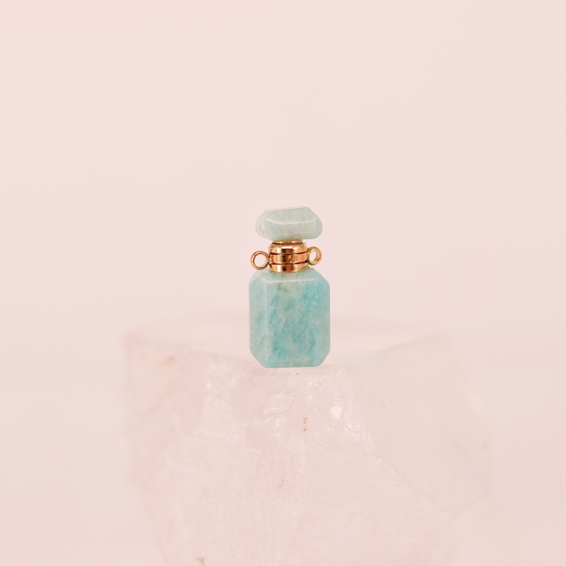 Natural crystal mini square necklace - 11