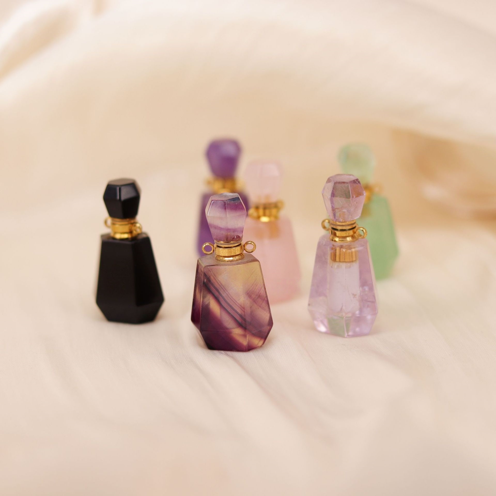 Multi-Faceted Crystal Perfume & Oil Pendant Necklace