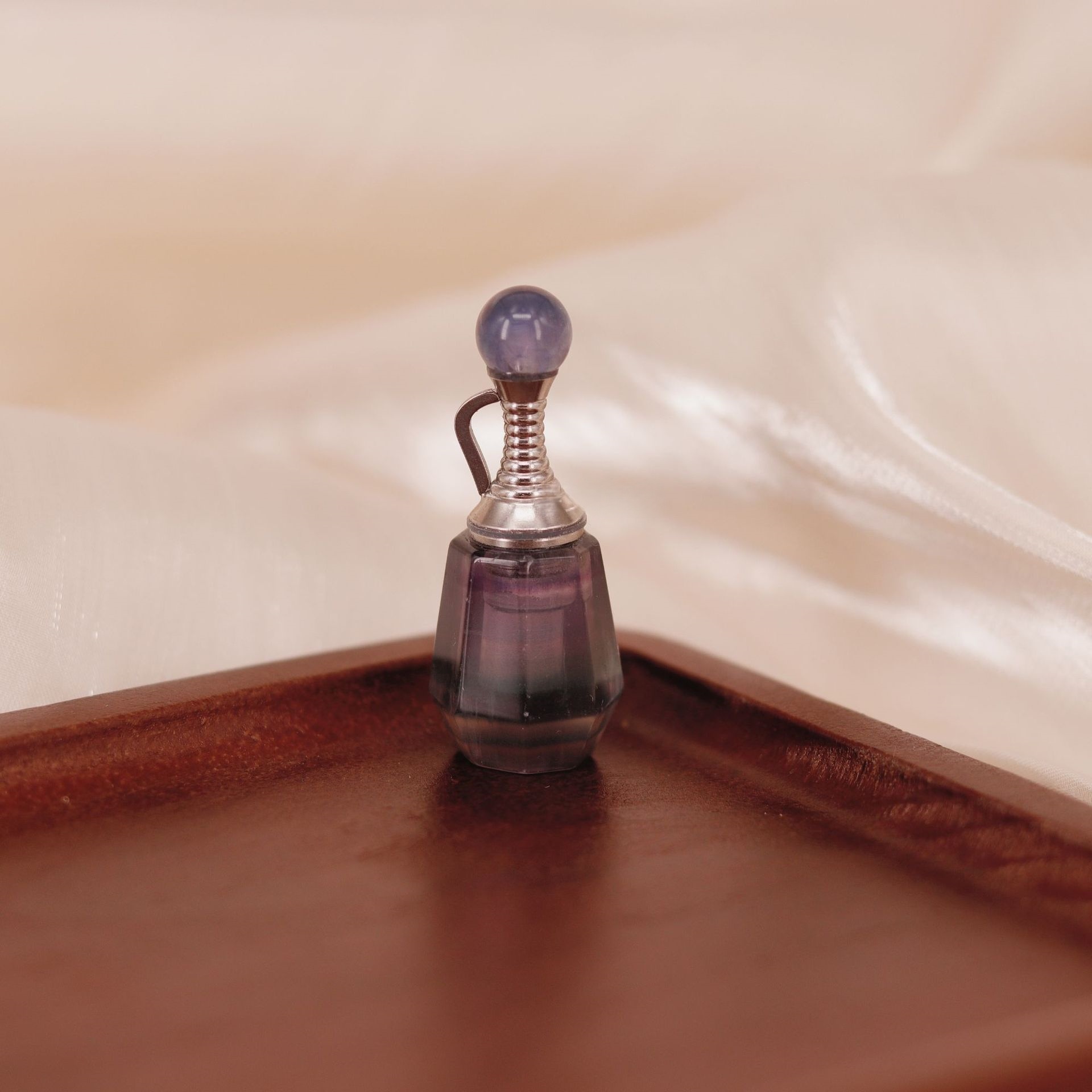 Teapot Crystal & Natural Stone Oil Perfume Pendant - 5