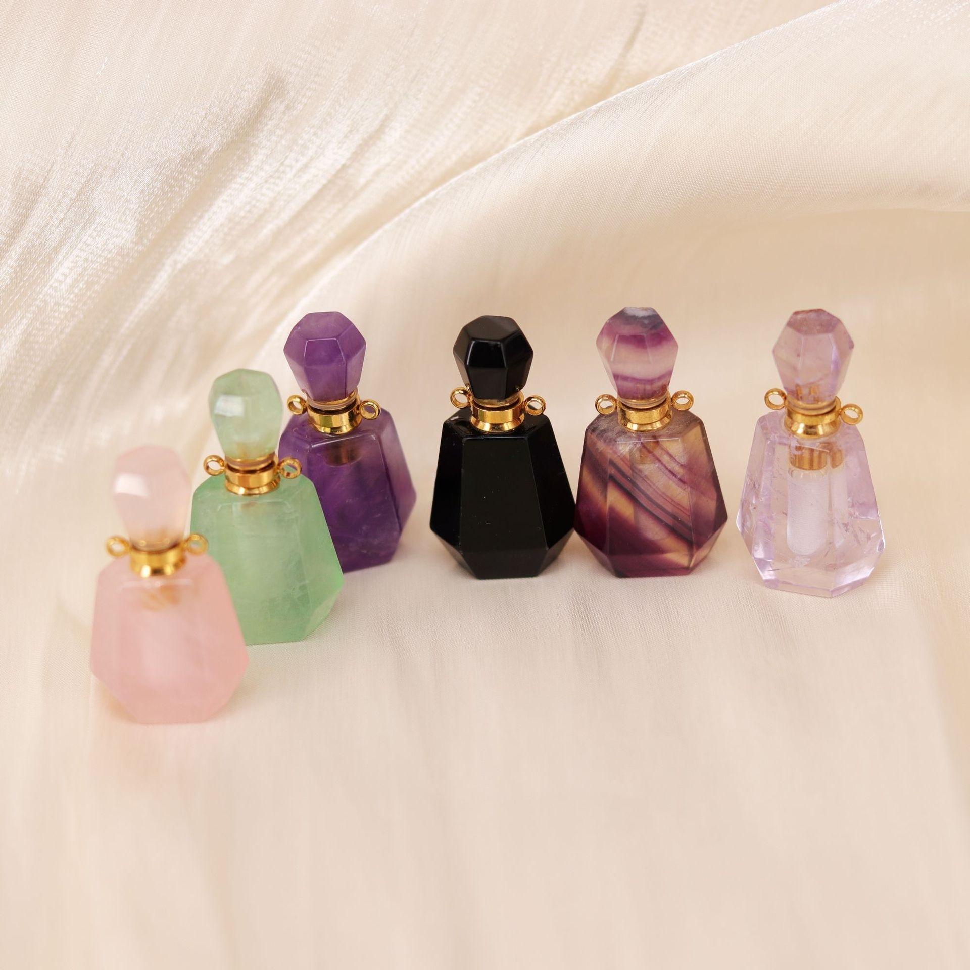 Multi-Faceted Crystal Perfume & Oil Pendant Necklace - 2