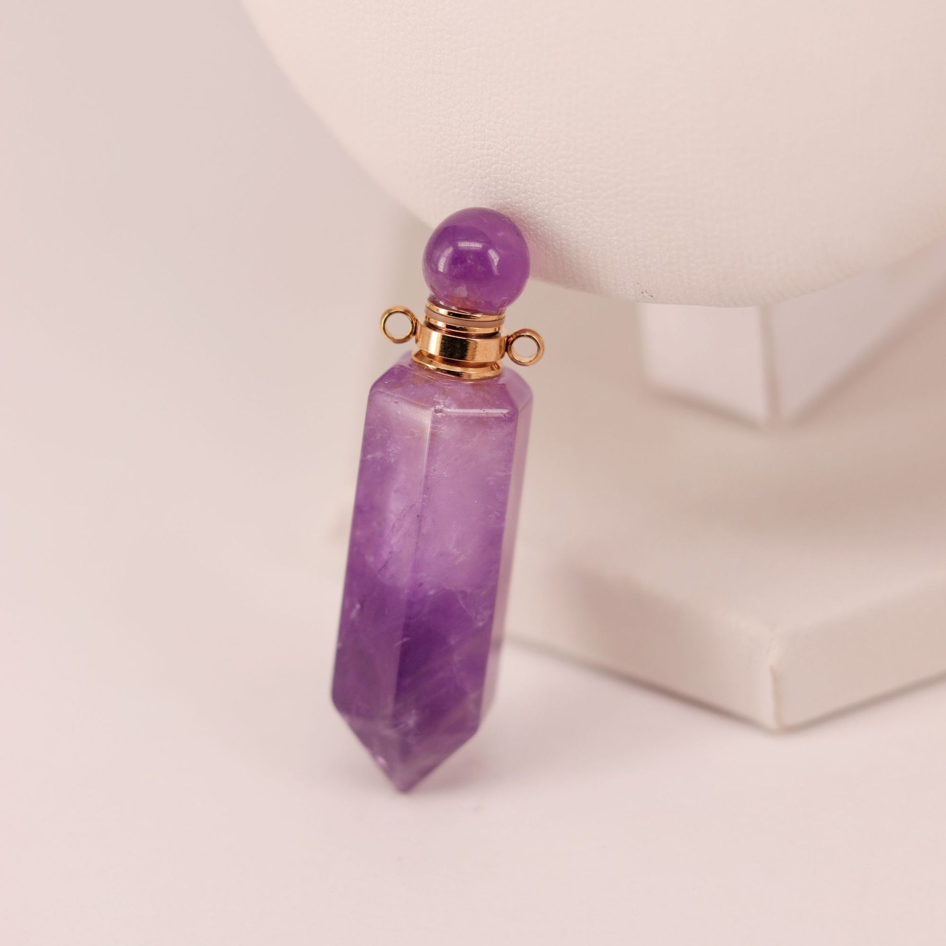 Hexagonal Crystal Roll-On Oil Pendant - 11
