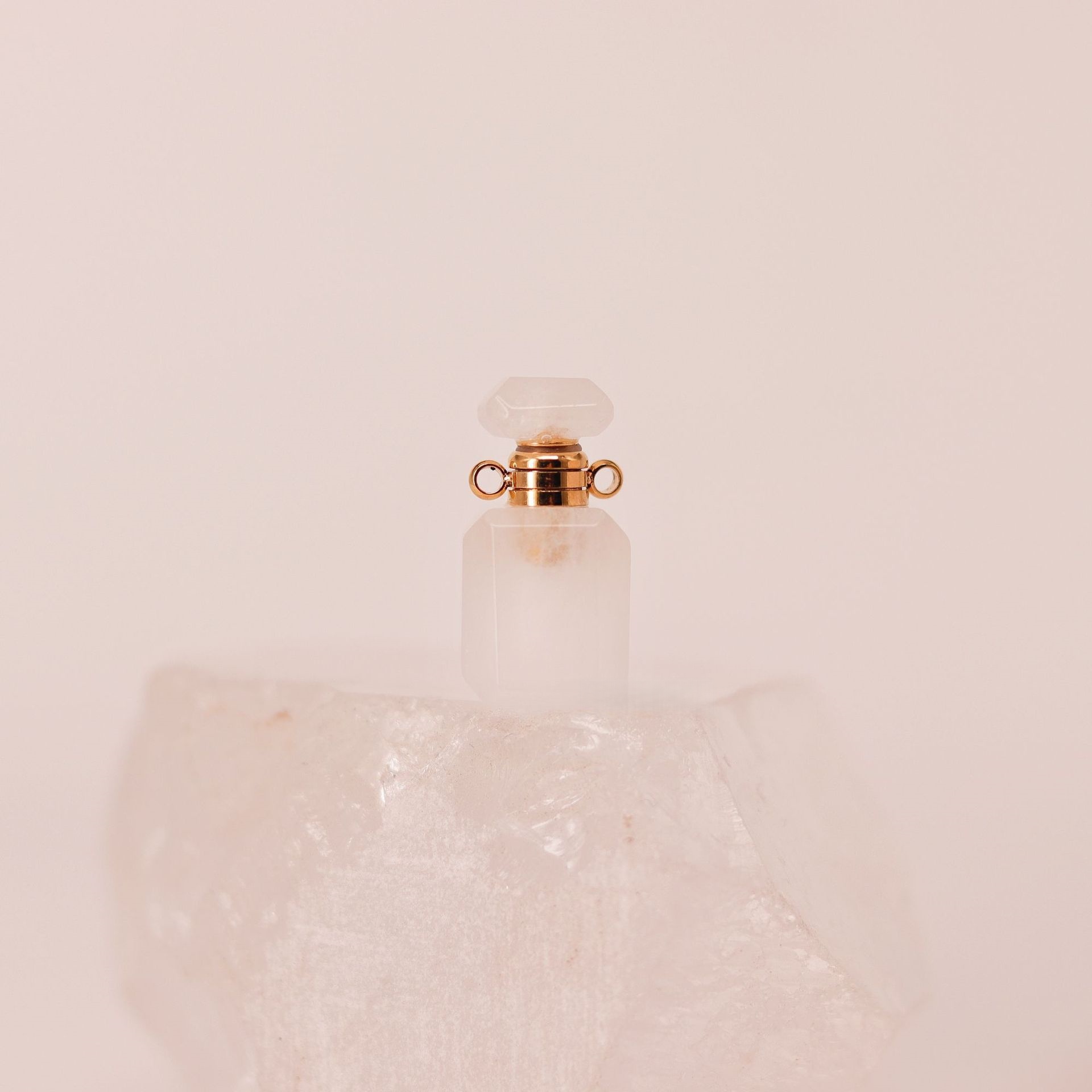 Natural crystal mini square necklace - 4