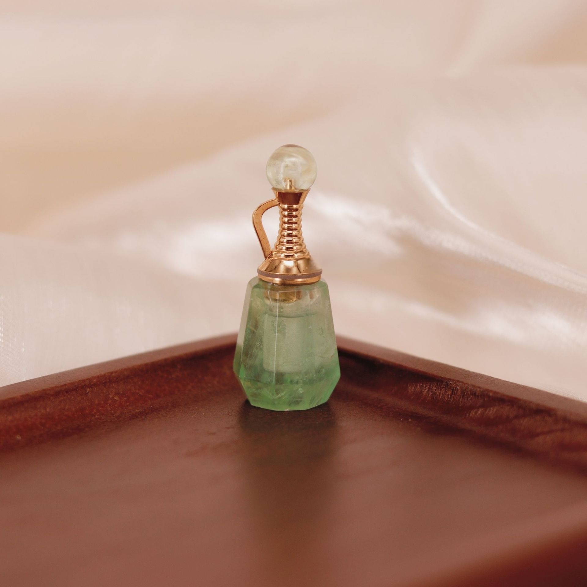 Teapot Crystal & Natural Stone Oil Perfume Pendant - 10