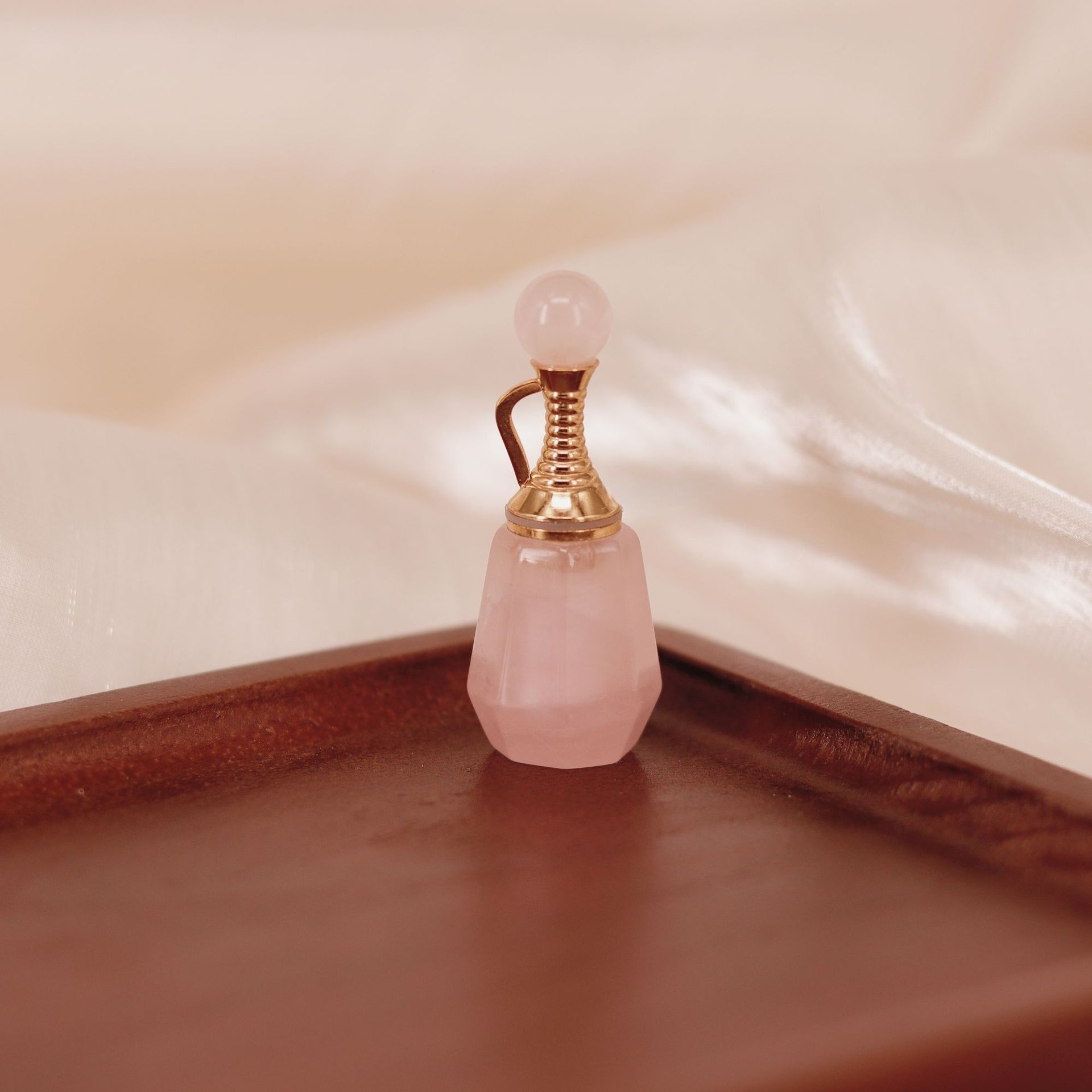 Teapot Crystal & Natural Stone Oil Perfume Pendant - 7