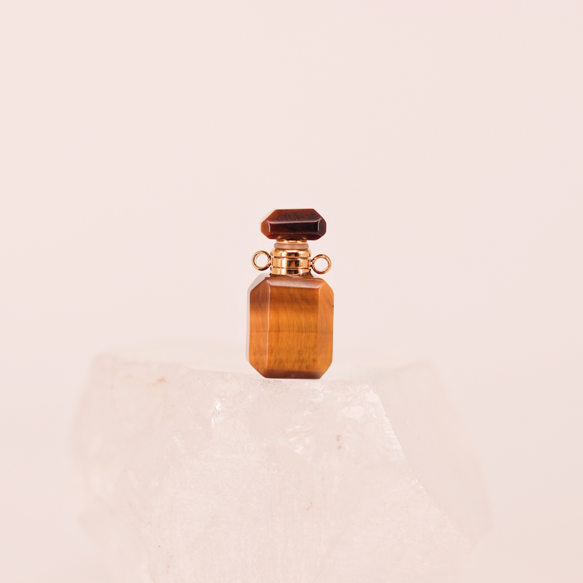 Natural crystal mini square necklace - 8